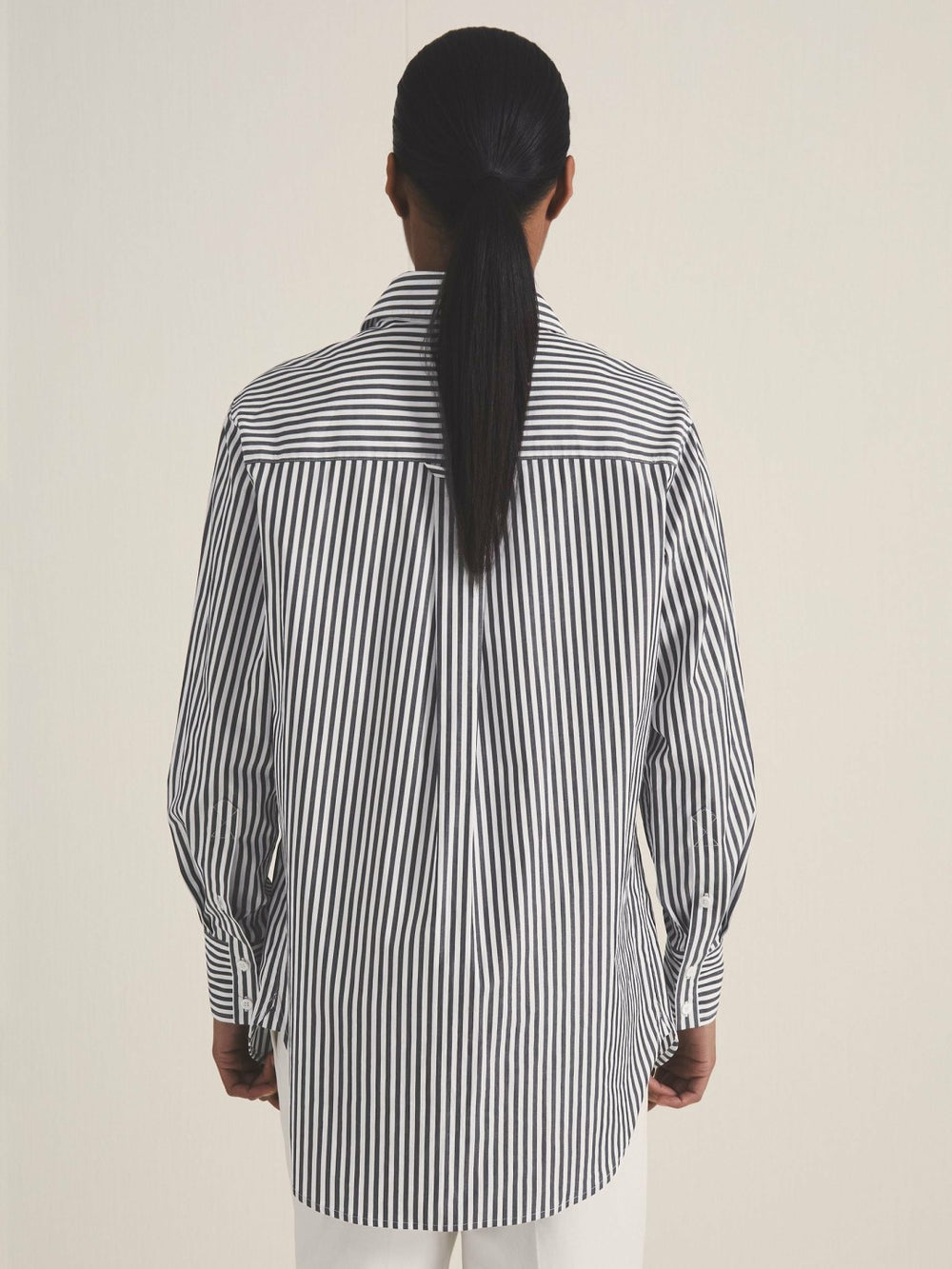 | Les 100 Ciels Stripe Shirt in White/Navy