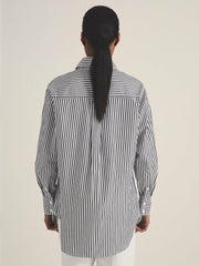 | Les 100 Ciels Stripe Shirt in White/Navy