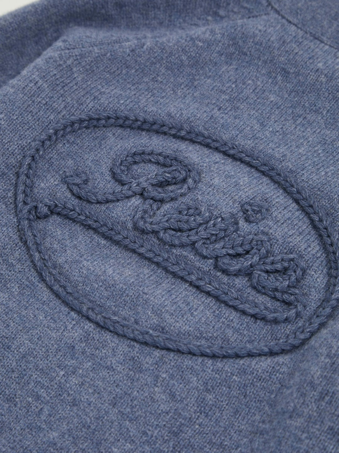 13-14 yrs Wool Embroidered-Logo Cardigan in Dark Airforce Blue