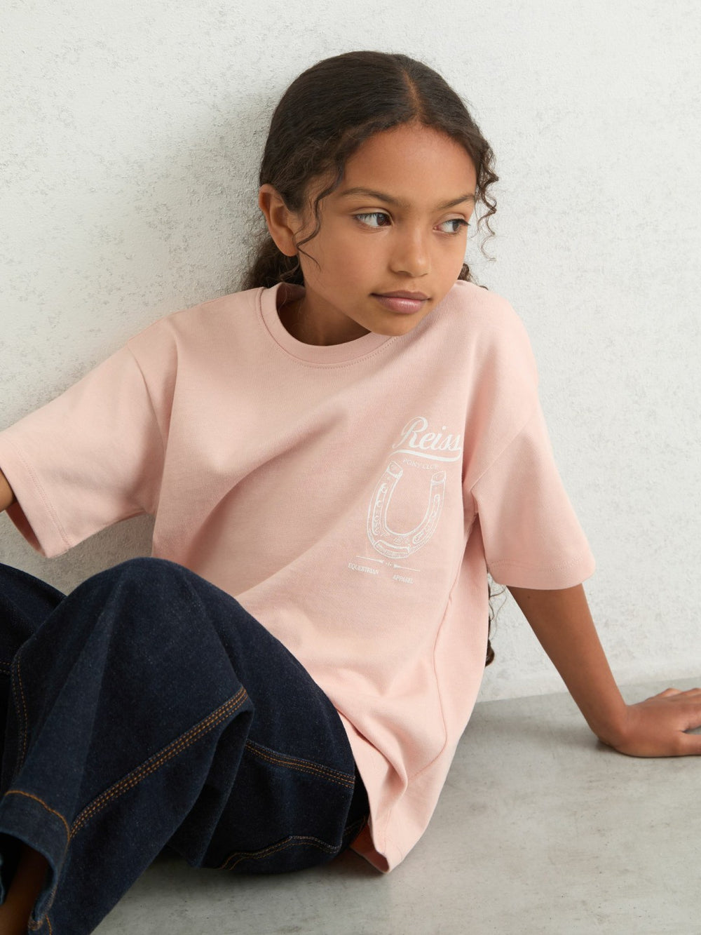 Cotton Pony Club Print T-Shirt in Pink