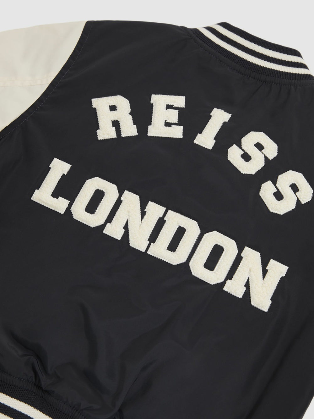 9-13 yrs Colour-Block Varsity Bomber Jacket in Navy/ Off White