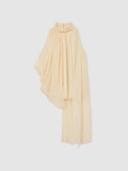 Draped Chiffon Sleeveless Top in Ivory