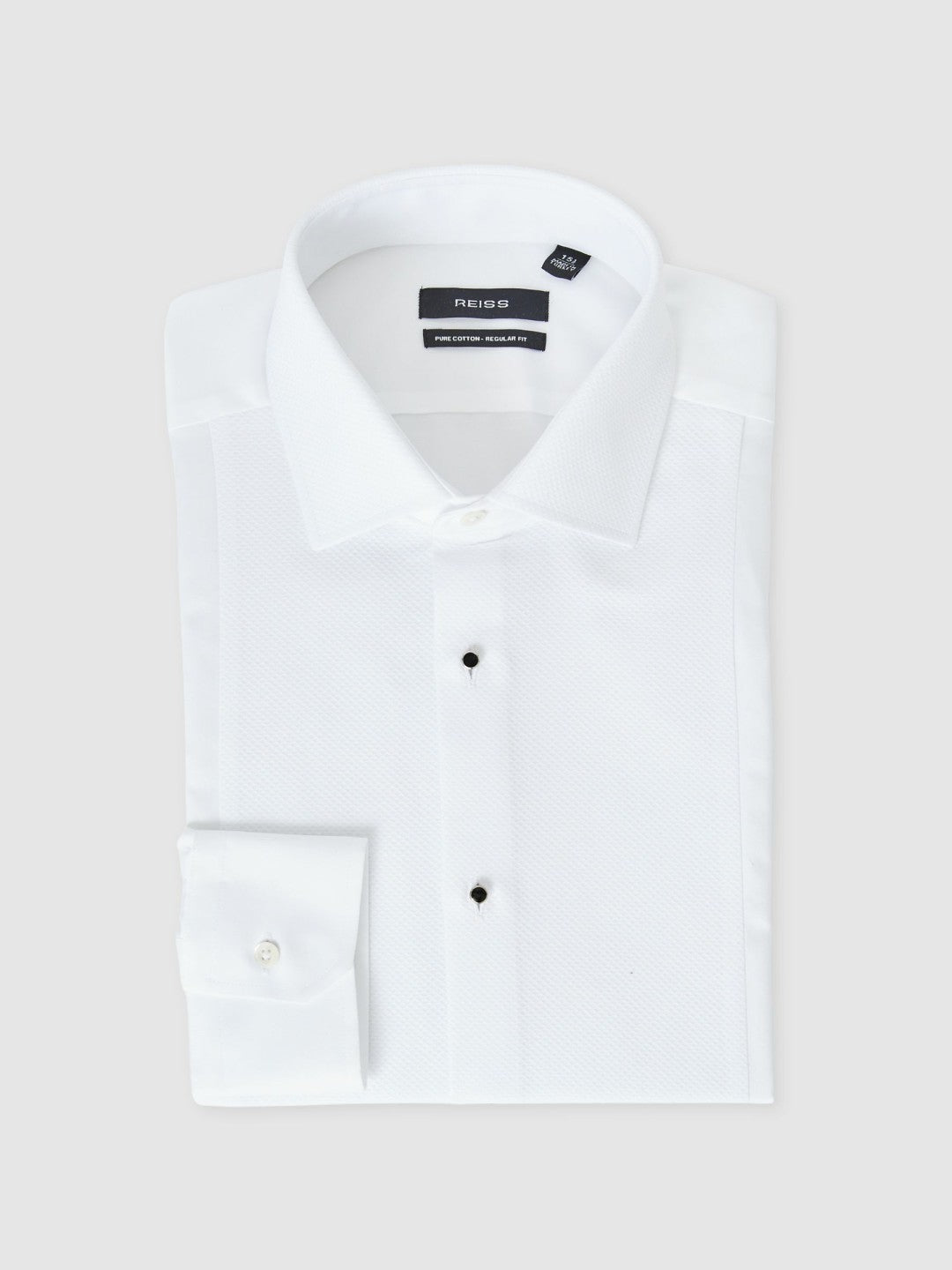 Regular Fit Cotton Double-Cuff Dinner Shirt Regular-Fit in White
