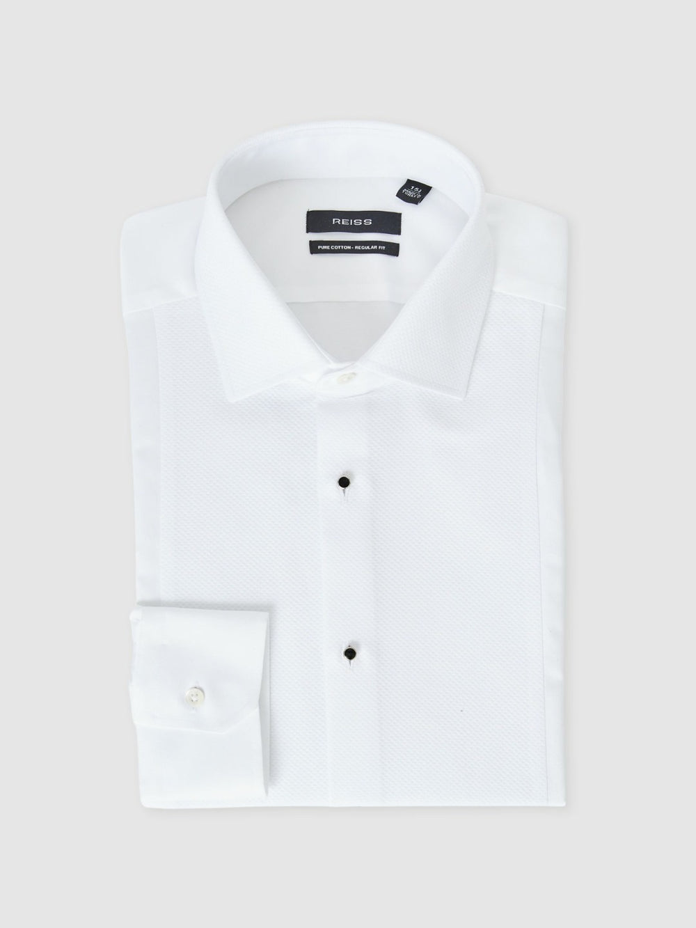 Regular Fit Cotton Double-Cuff Dinner Shirt Regular-Fit in White