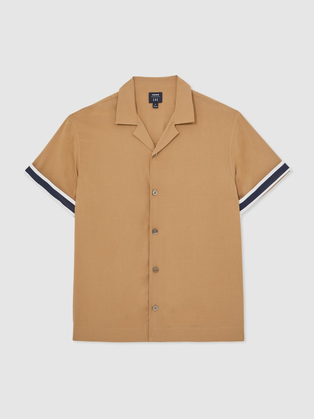 | Ché Stripe-Cuff Shirt in Camel