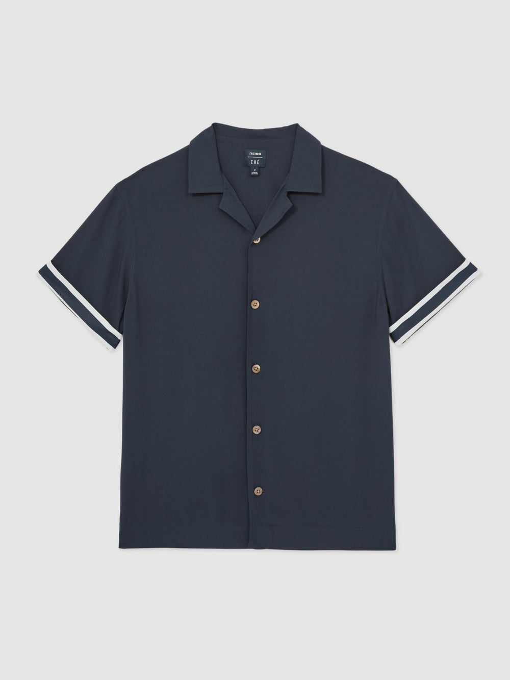 | Ché Stripe-Cuff Shirt in Navy