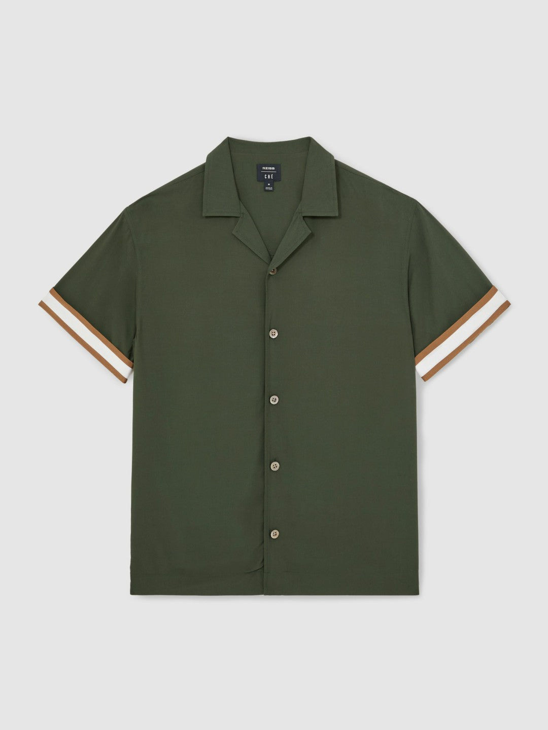 | Ché Stripe-Cuff Shirt in Pine Green