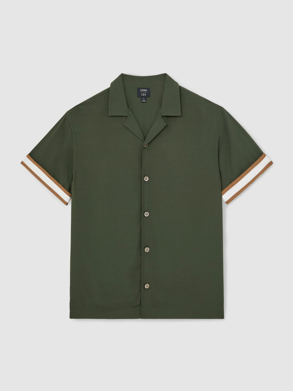 | Ché Stripe-Cuff Shirt in Pine Green
