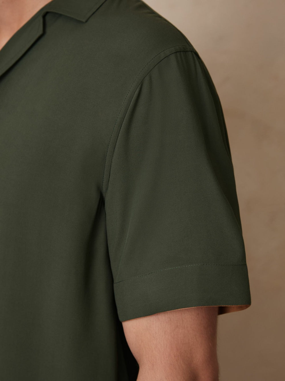| Ché Stripe-Cuff Shirt in Pine Green