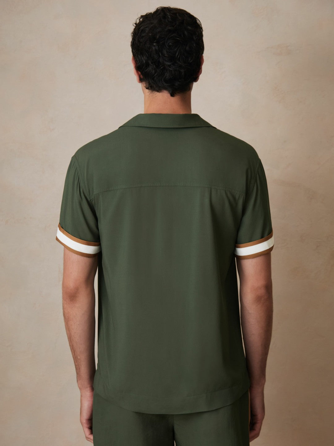 | Ché Stripe-Cuff Shirt in Pine Green