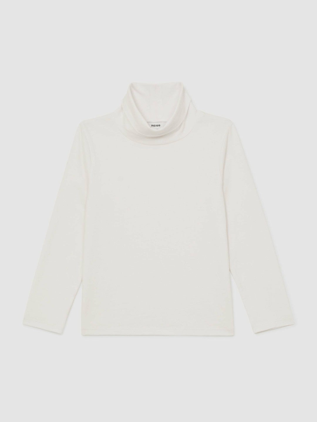 3-9 yrs Cotton-Jersey Roll-Neck Top with Stretch in Ivory
