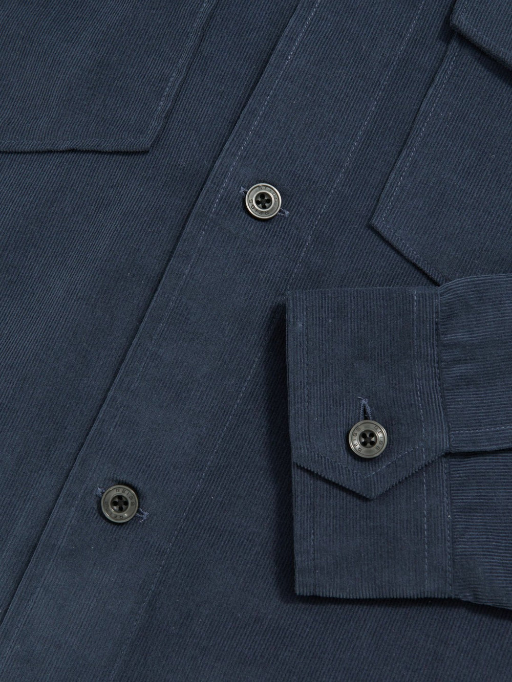 Cotton Corduroy Twin-Pocket Overshirt in Airforce Blue