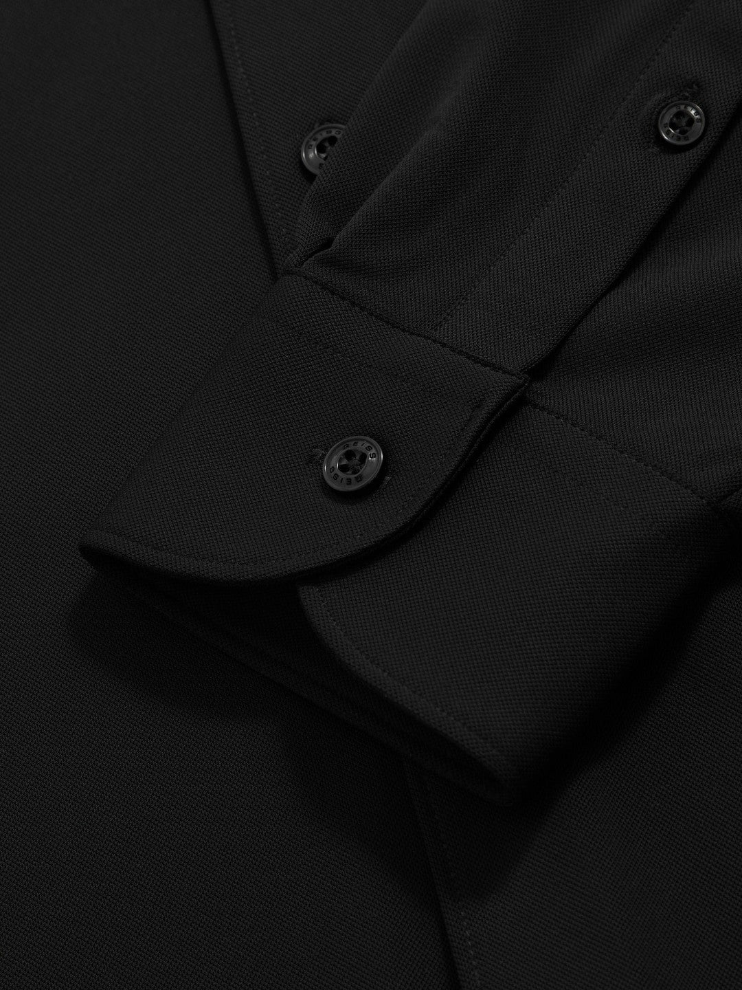Stretch Jersey Cutaway-Collar Shirt in Black