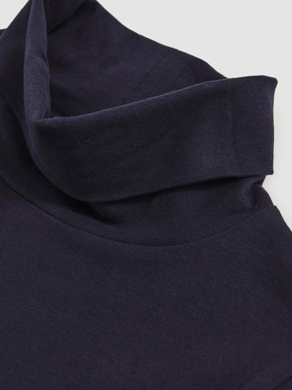 3-9 yrs Cotton-Jersey Roll-Neck Top with Stretch in Navy