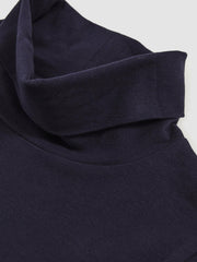 3-9 yrs Cotton-Jersey Roll-Neck Top with Stretch in Navy
