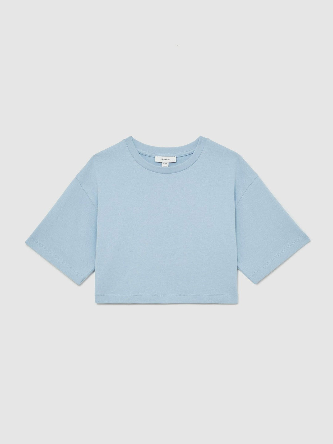 3-9 yrs Cotton Oversized Cropped T-Shirt in Blue
