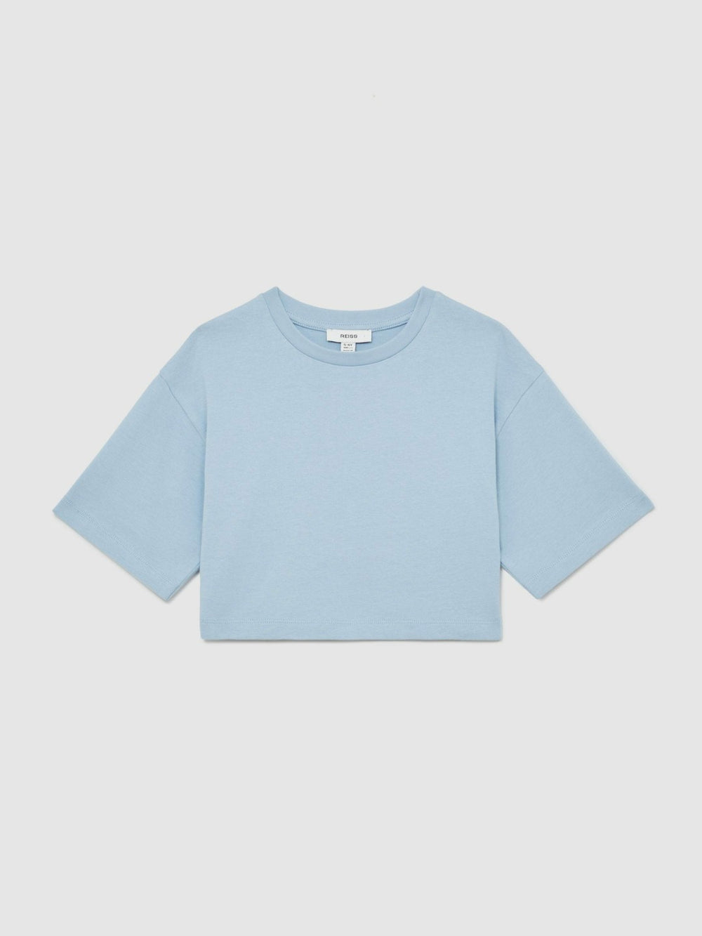 3-9 yrs Cotton Oversized Cropped T-Shirt in Blue