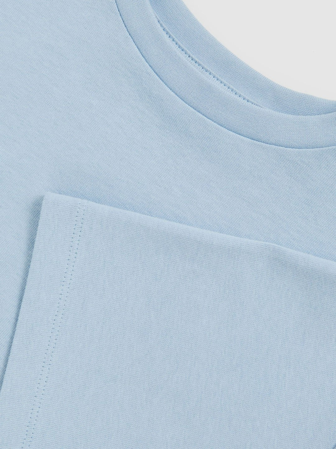 9-13 yrs Cotton Oversized Cropped T-Shirt in Blue