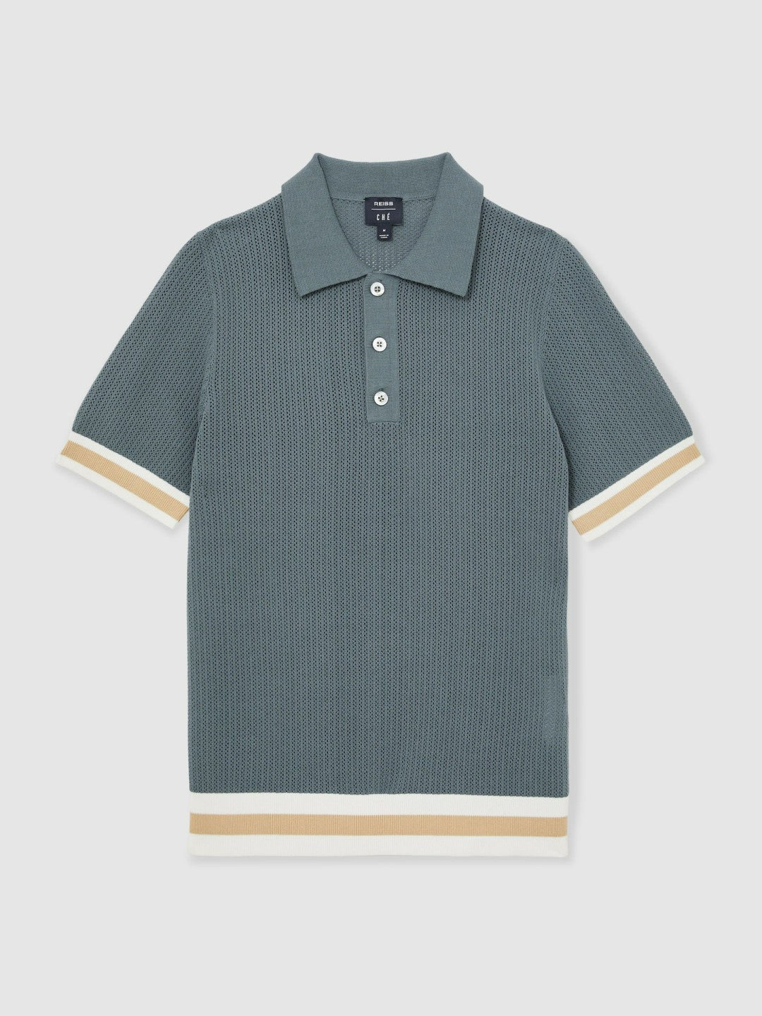 | Ché Cotton Knit Polo Shirt in Airforce Blue