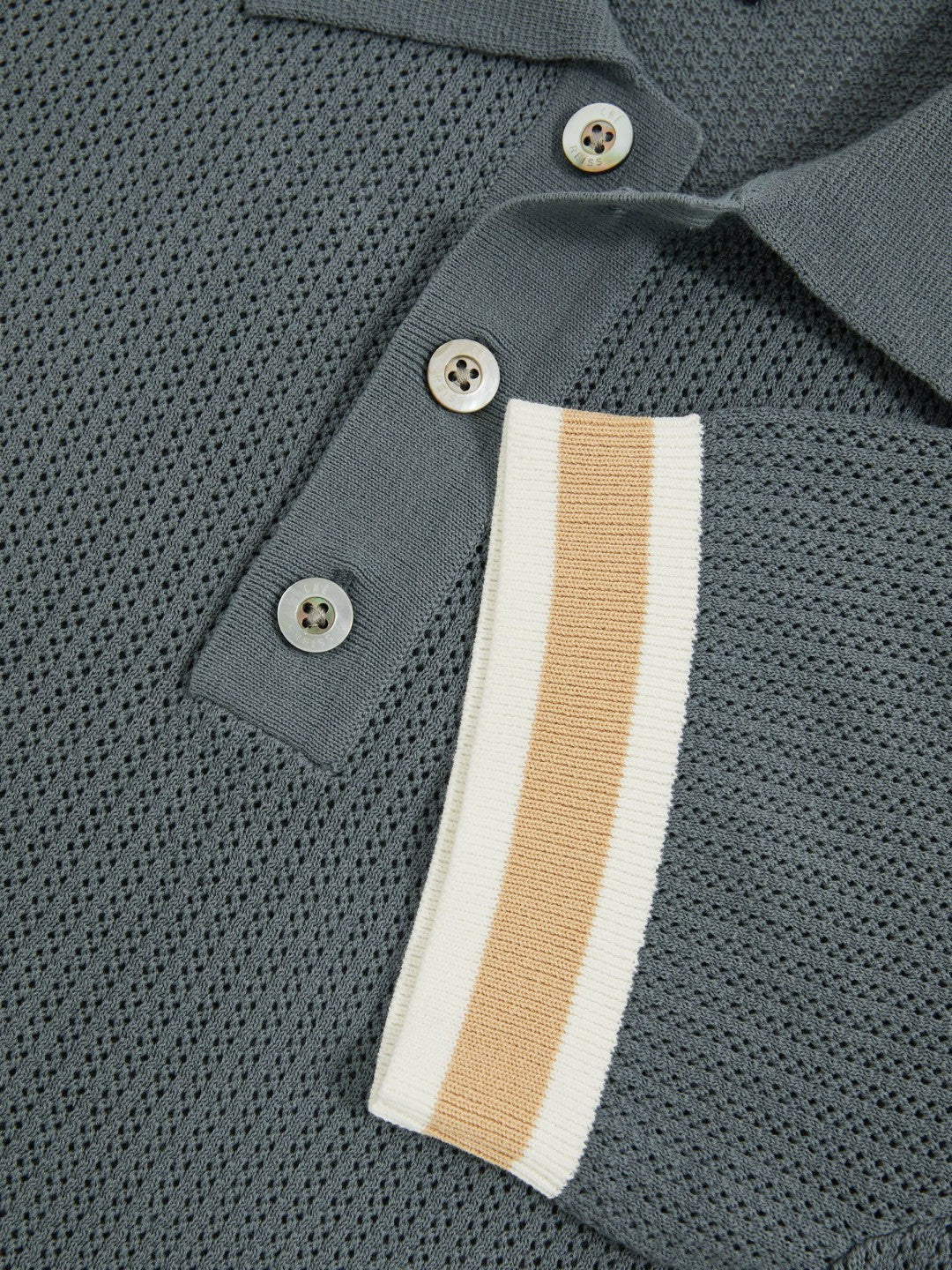 | Ché Cotton Knit Polo Shirt in Airforce Blue