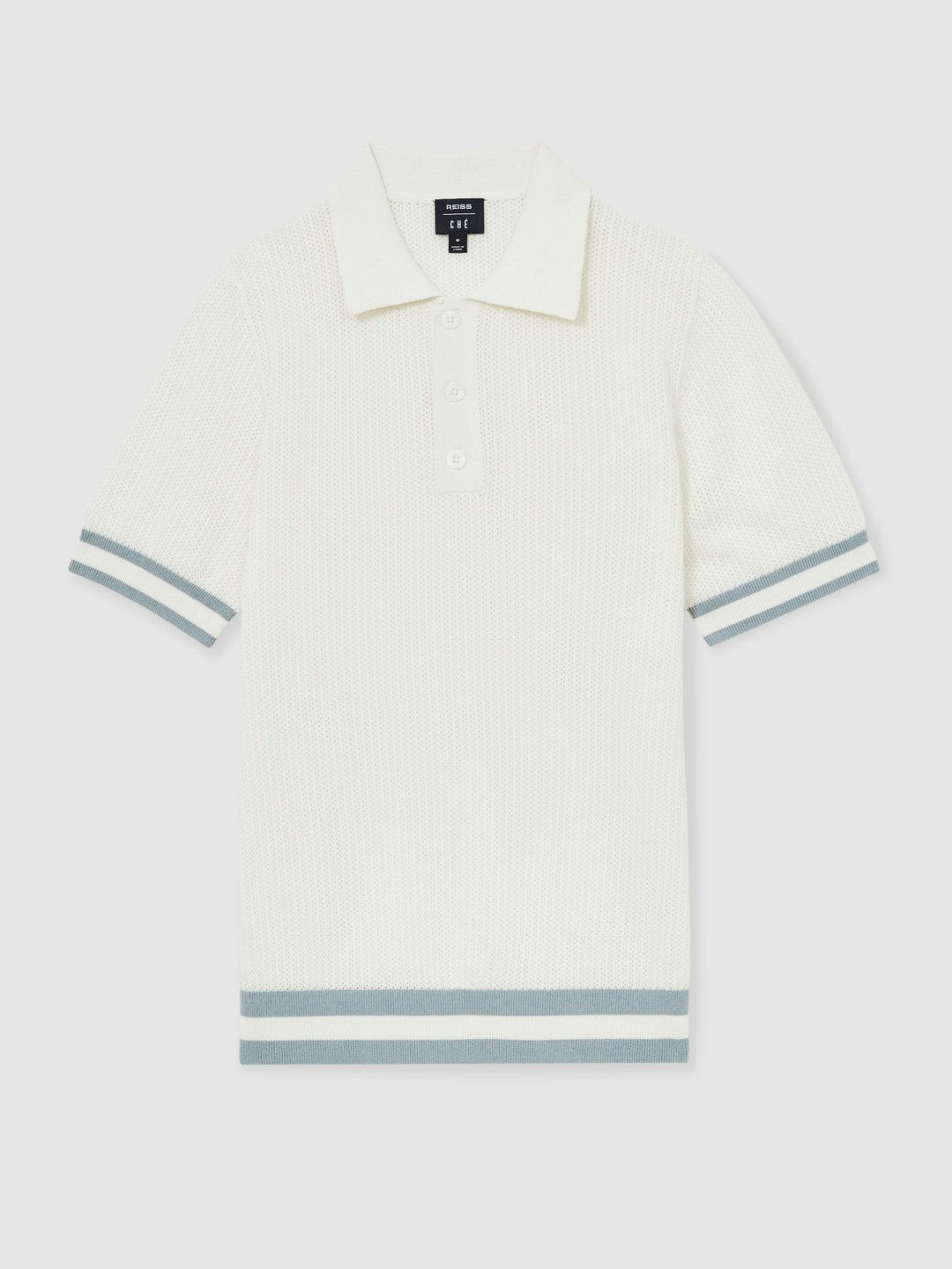 | Ché Cotton Knit Polo Shirt in White