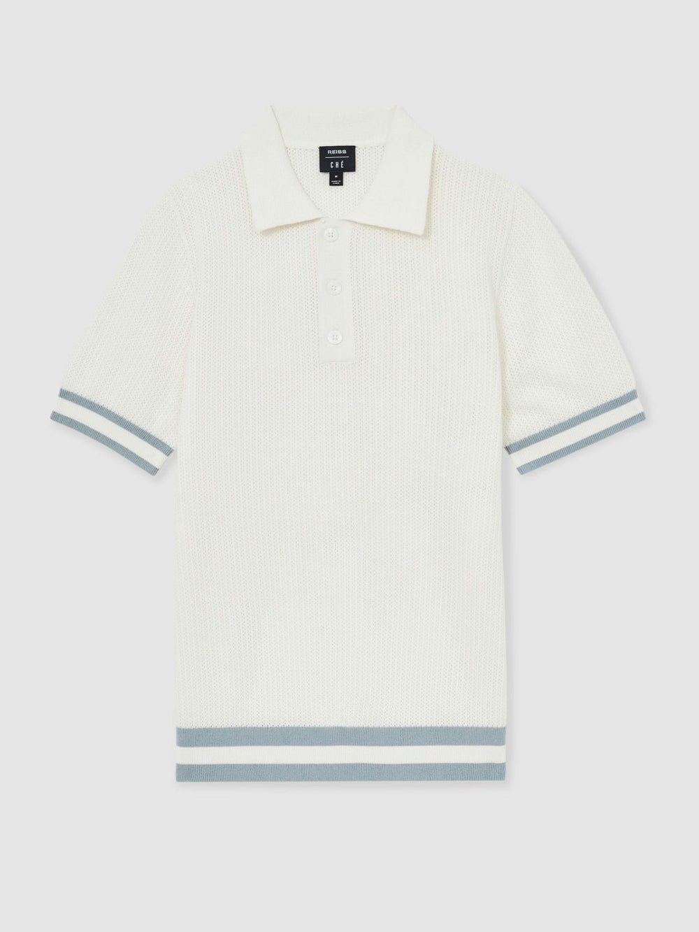 | Ché Cotton Knit Polo Shirt in White