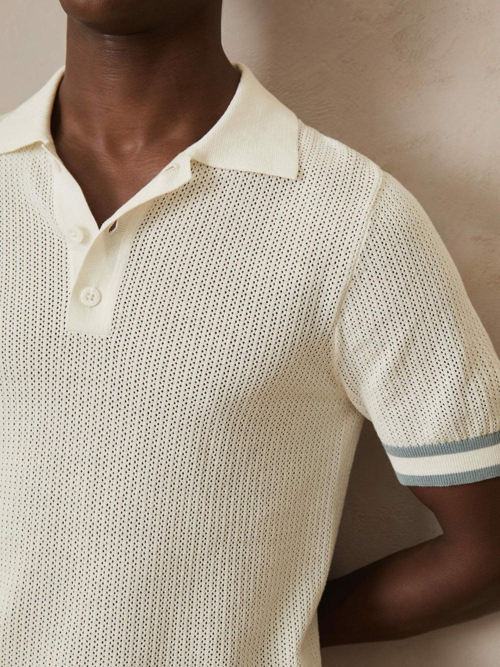 | Ché Cotton Knit Polo Shirt in White