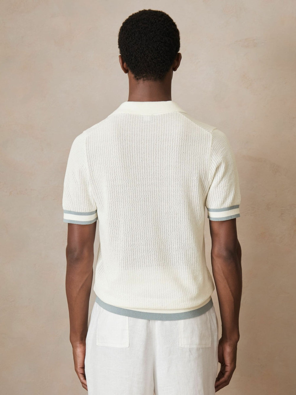 | Ché Cotton Knit Polo Shirt in White