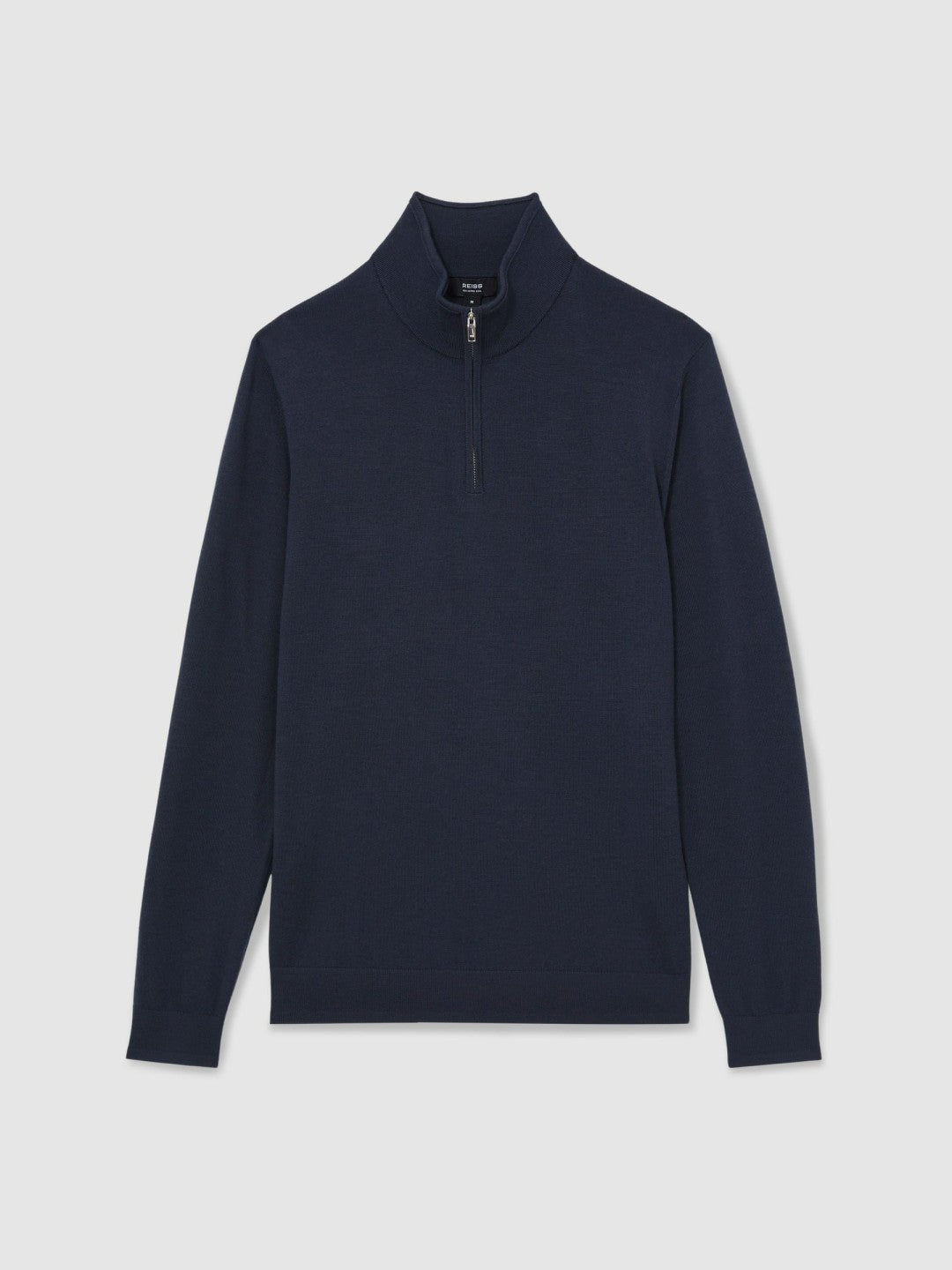 Merino Wool Half-Zip Jumper in Midnight Navy