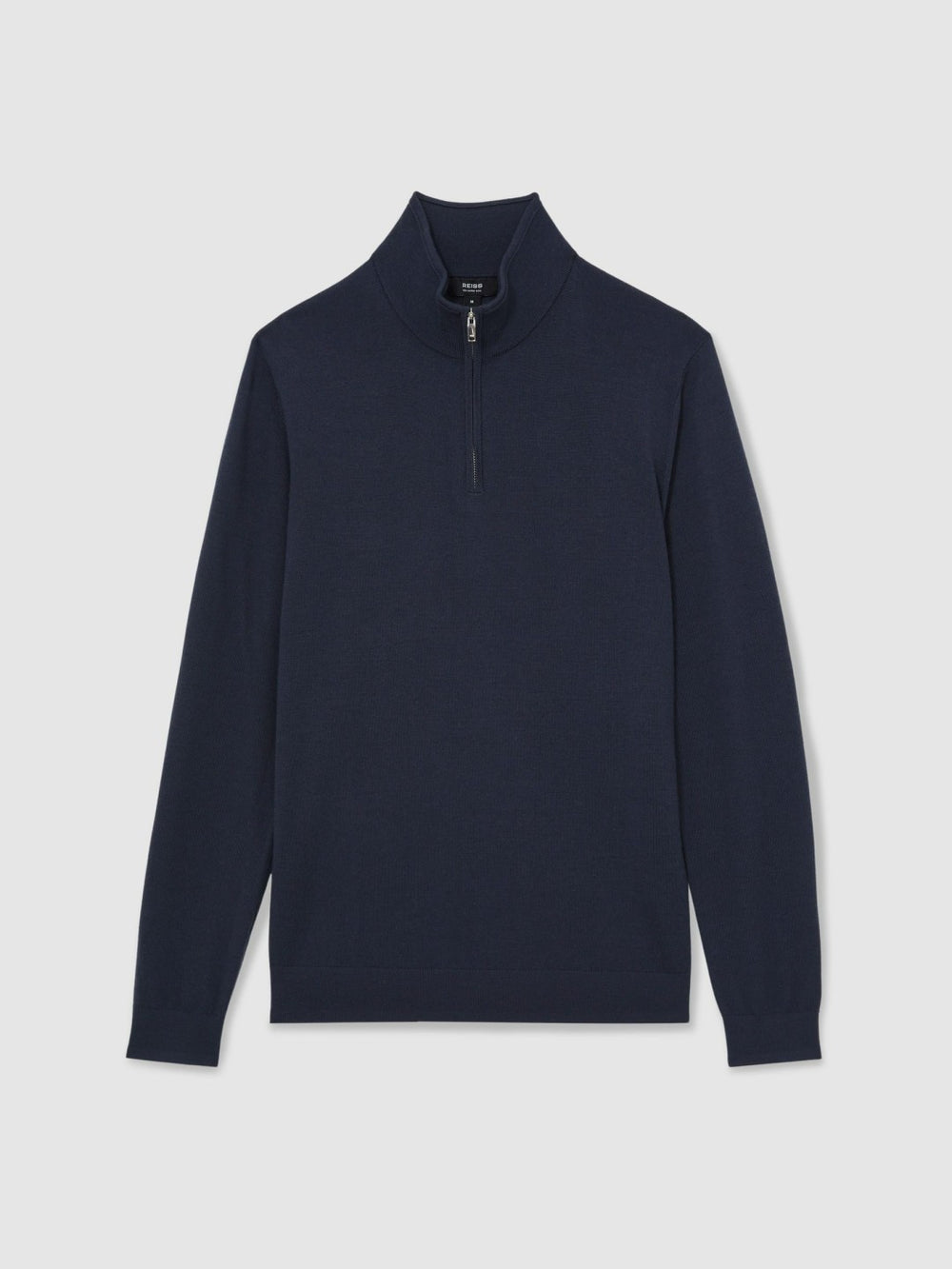 Merino Wool Half-Zip Jumper in Midnight Navy