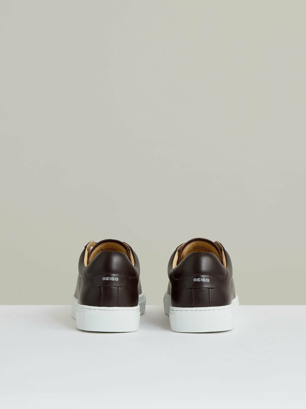 Leather Low-Top Trainers in Plum Purple