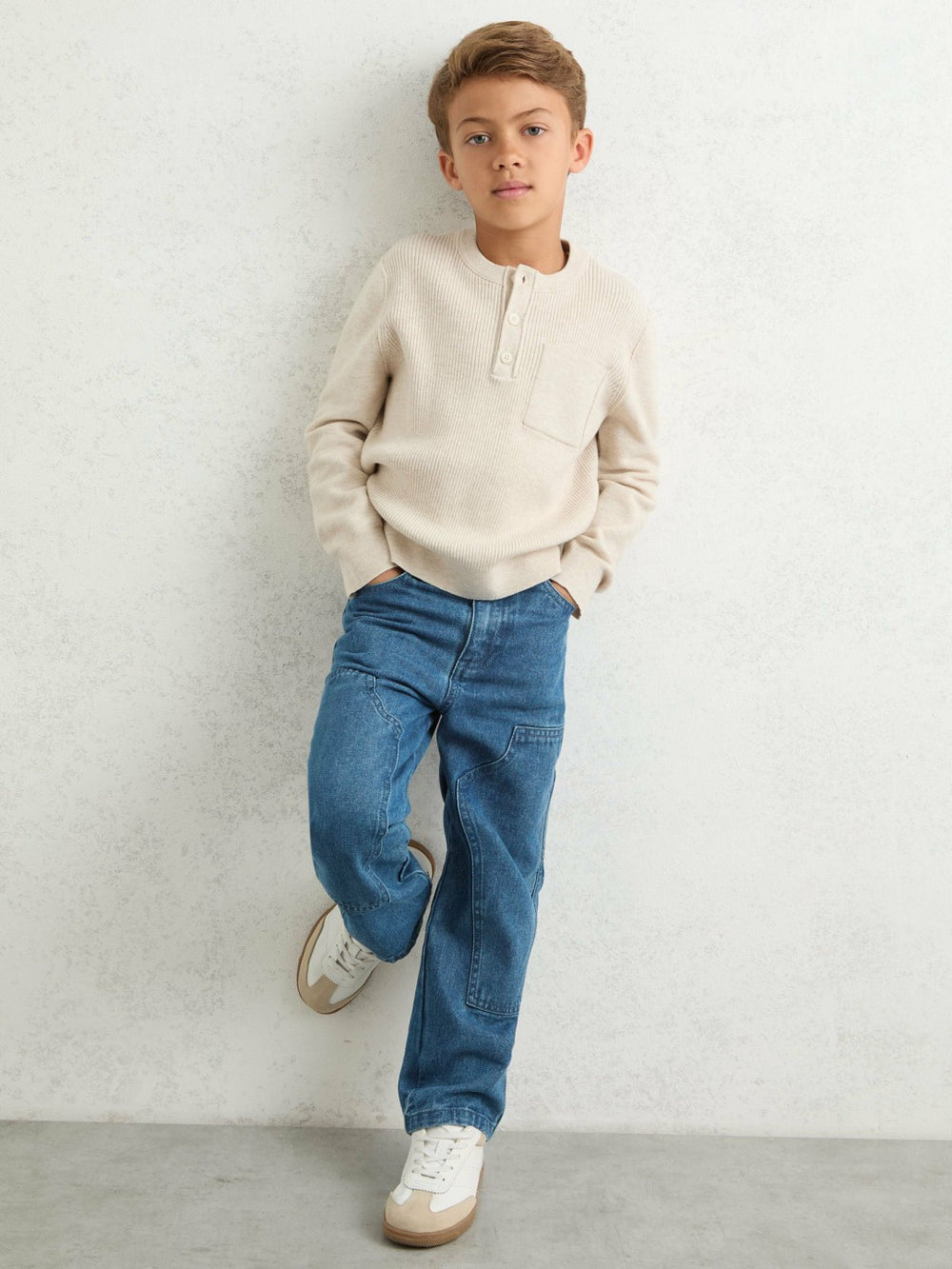 13-14 yrs Straight-Leg Carpenter Jeans in Mid Blue