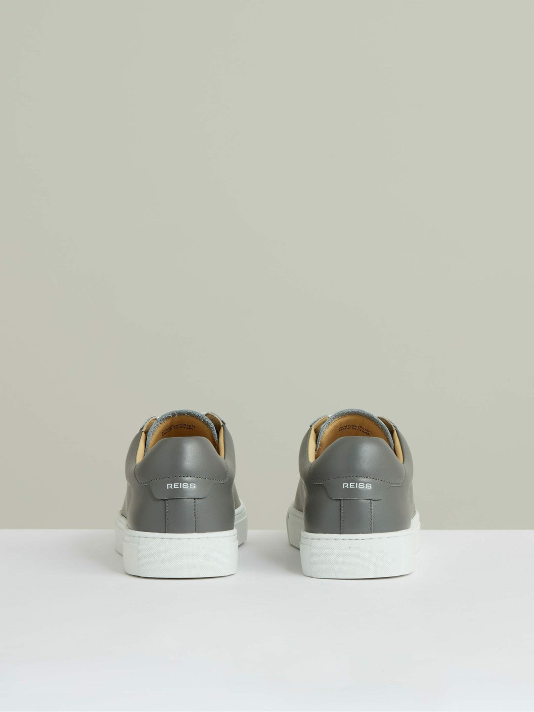 Leather Low-Top Trainers in Graphite Grey