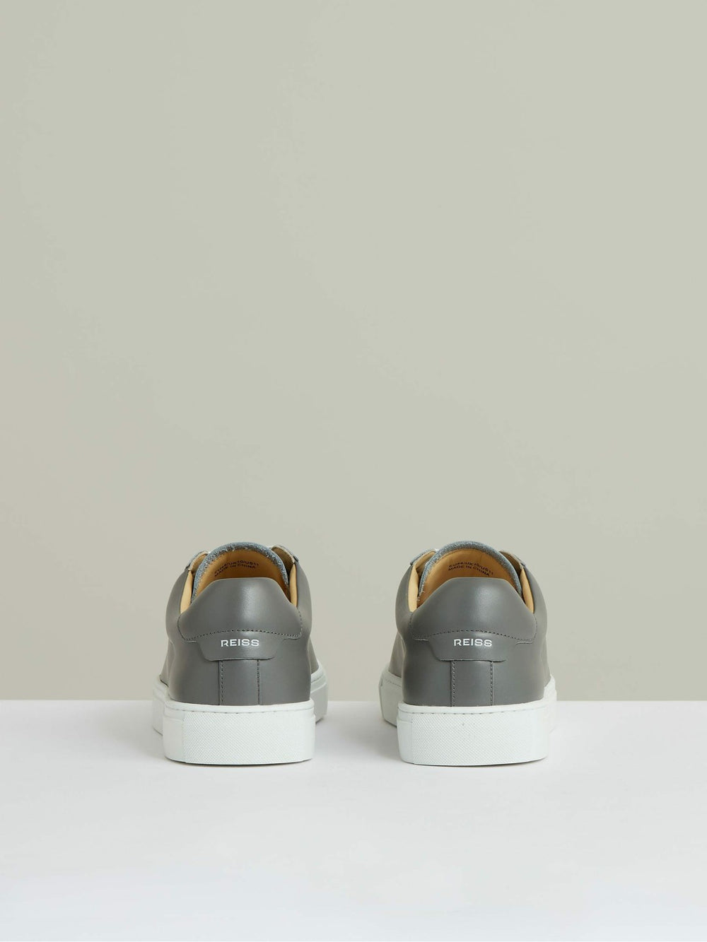 Leather Low-Top Trainers in Graphite Grey