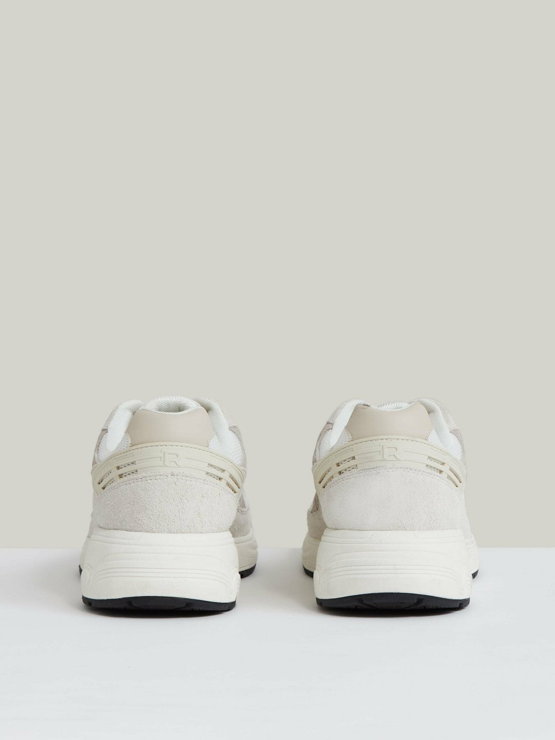 Panelled Running Trainers in Off White/Stone