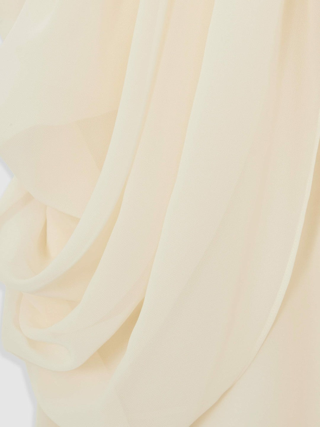 Draped Chiffon Sleeveless Mini Dress in Ivory