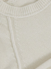 9-13 yrs Wool-Cashmere Reverse-Seam Jumper in Off White