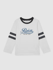 3-9 yrs Cotton Motor Cars Logo T-Shirt in White/Blue
