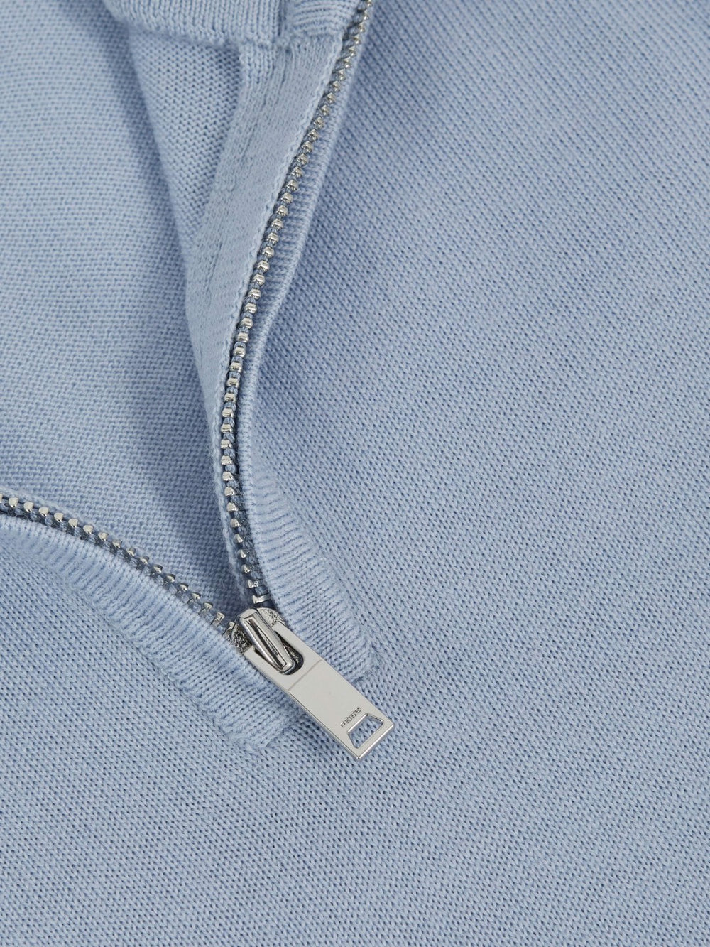 13-14 yrs Merino Wool Half-Zip Funnel Neck Jumper in Soft Blue Melange