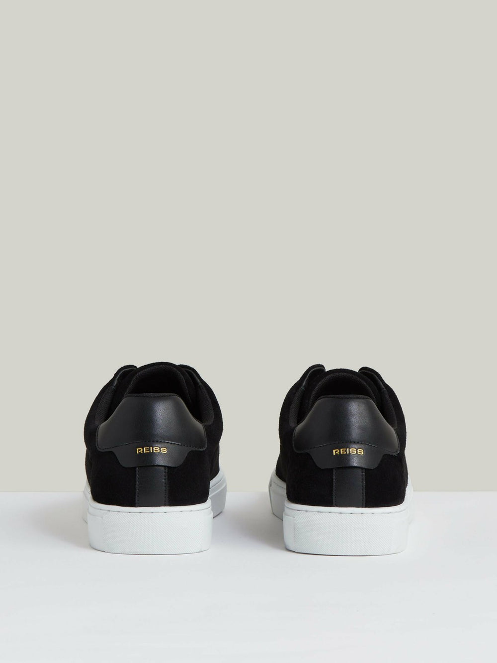 Suede Slip-On Elasticated Trainers in Black