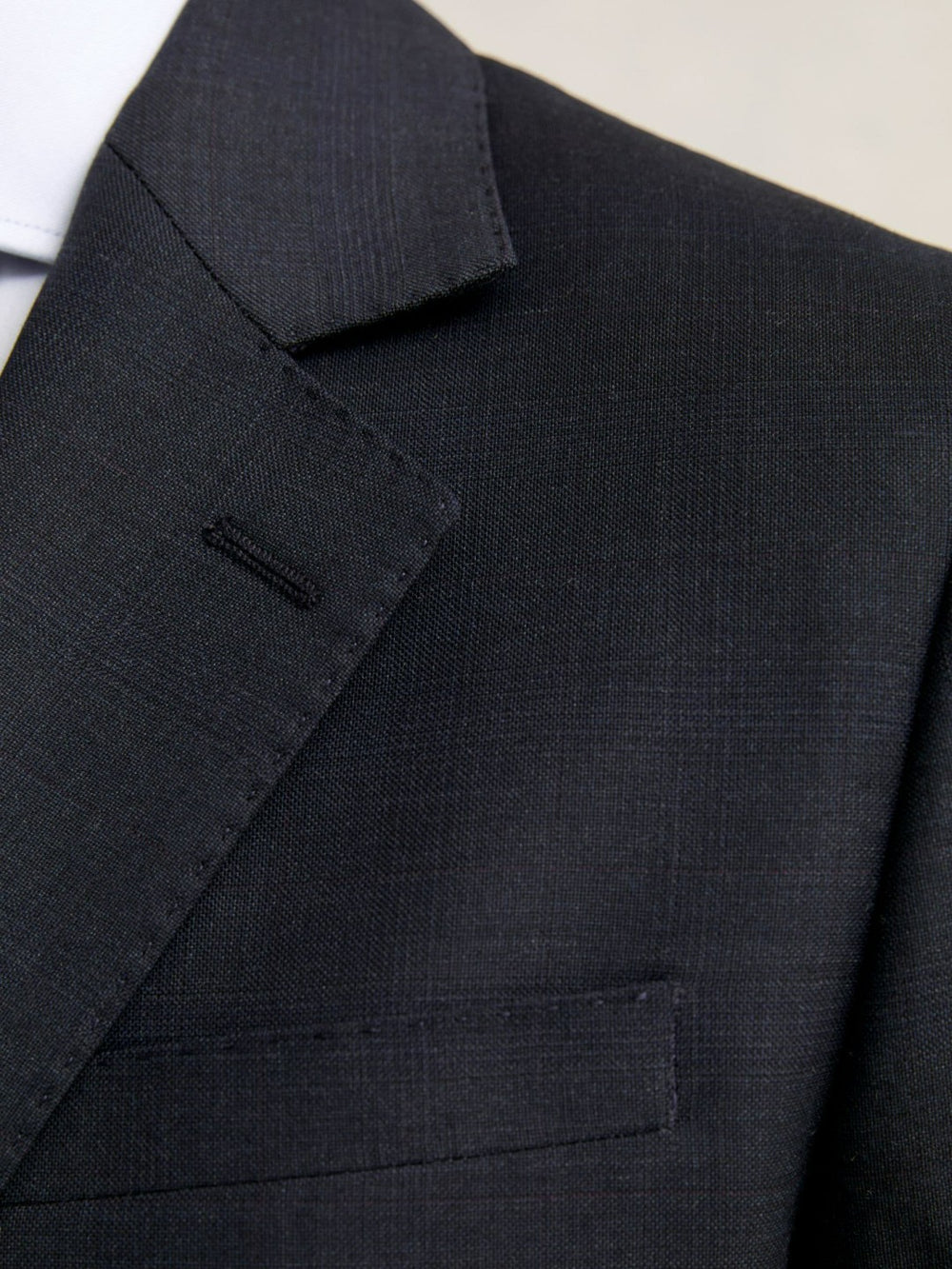 Slim-Fit Wool Single Breasted Check Suit Blazer in Navy