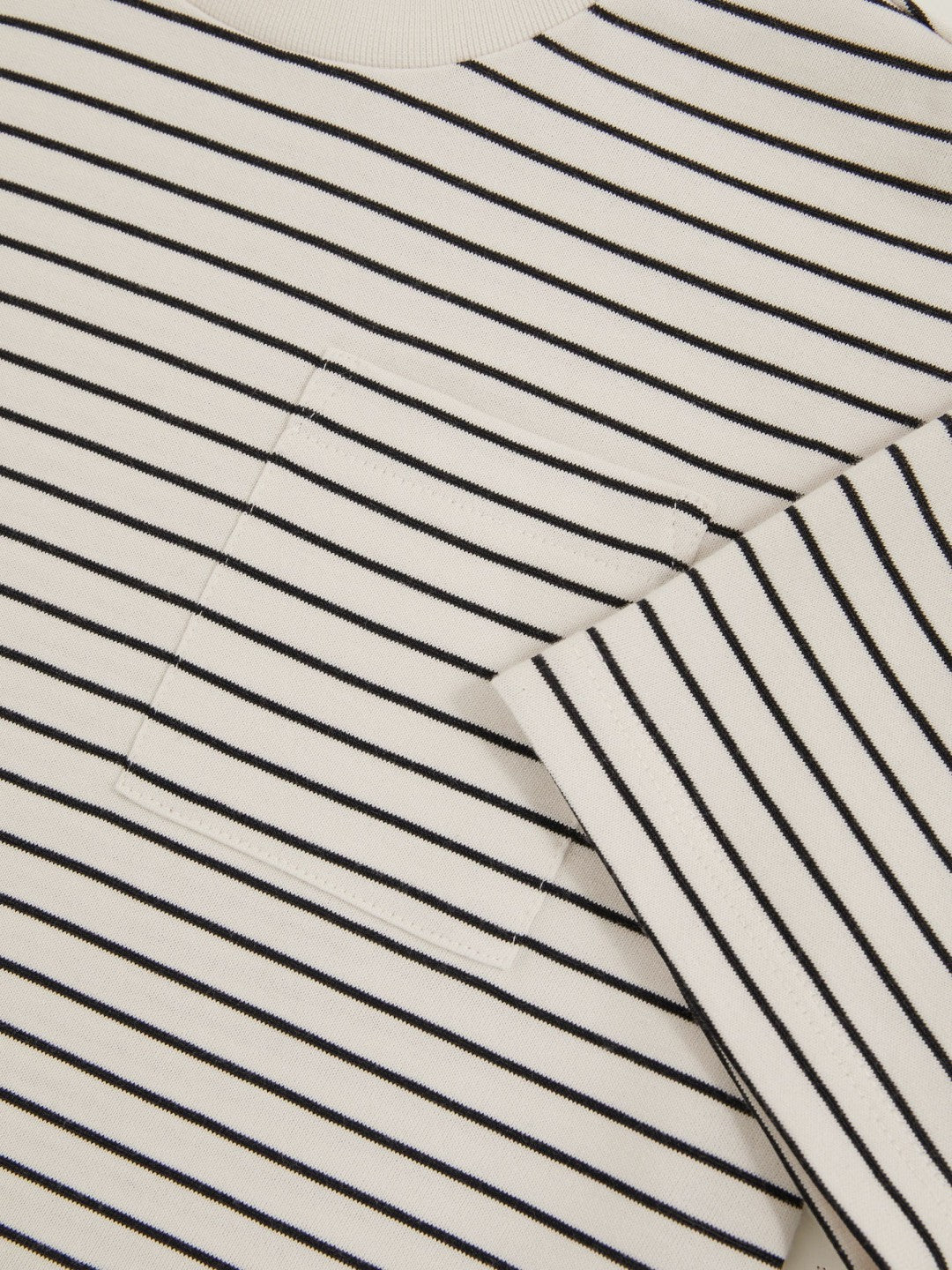 13-14 yrs Cotton-Blend Stripe T-Shirt in White/Navy