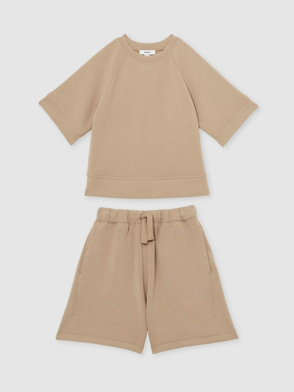 3-9 yrs Modal-Blend Sweatshirt And Shorts Set in Mink