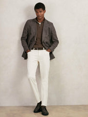 Merino Wool Half-Zip Jumper in Chocolate Brown