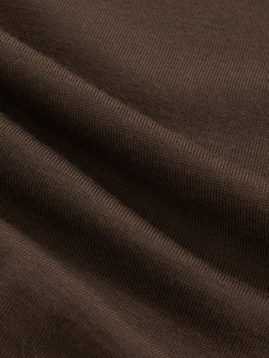 Merino Wool Half-Zip Jumper in Chocolate Brown