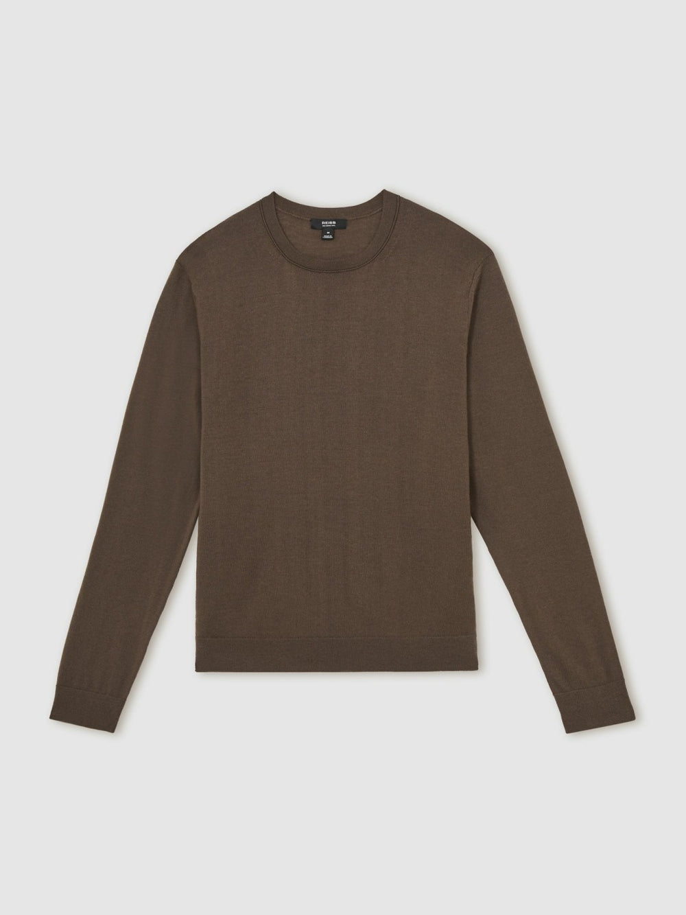 Merino-Wool Crew-Neck Jumper in Chocolate Brown