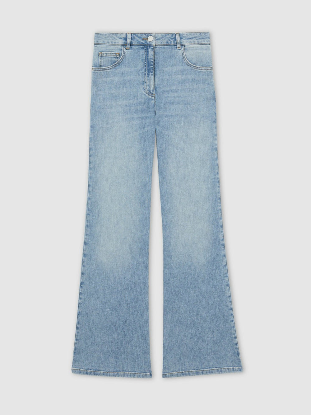 Petite Mid-Rise Flared Jeans in Light Blue
