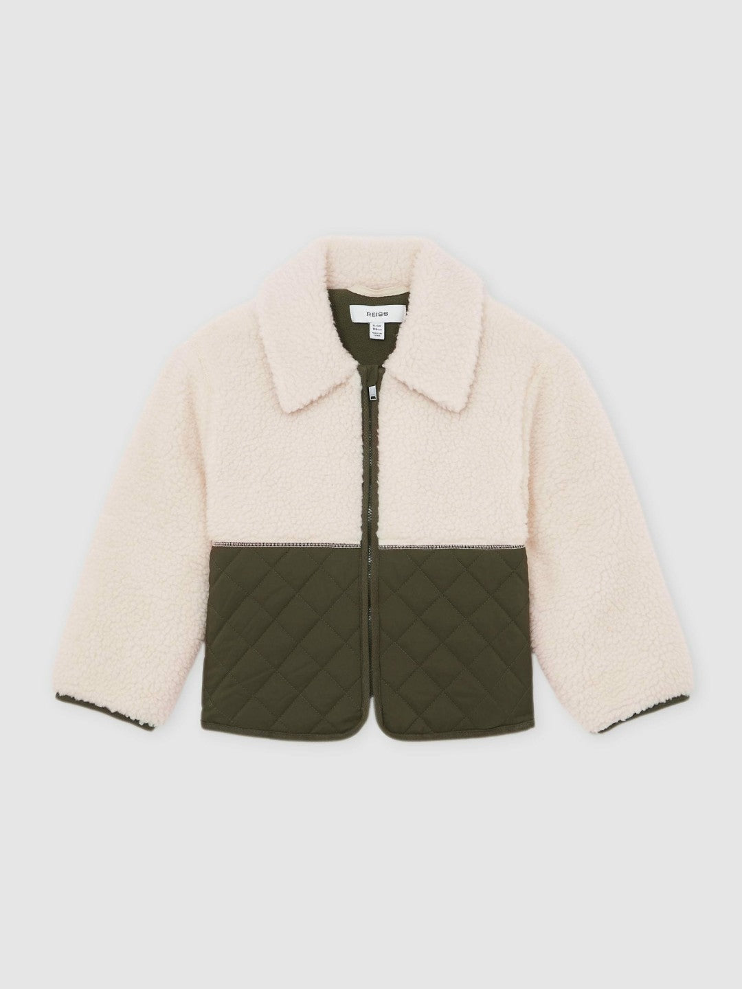 13-14 yrs Quilted Borg Jacket in Ecru