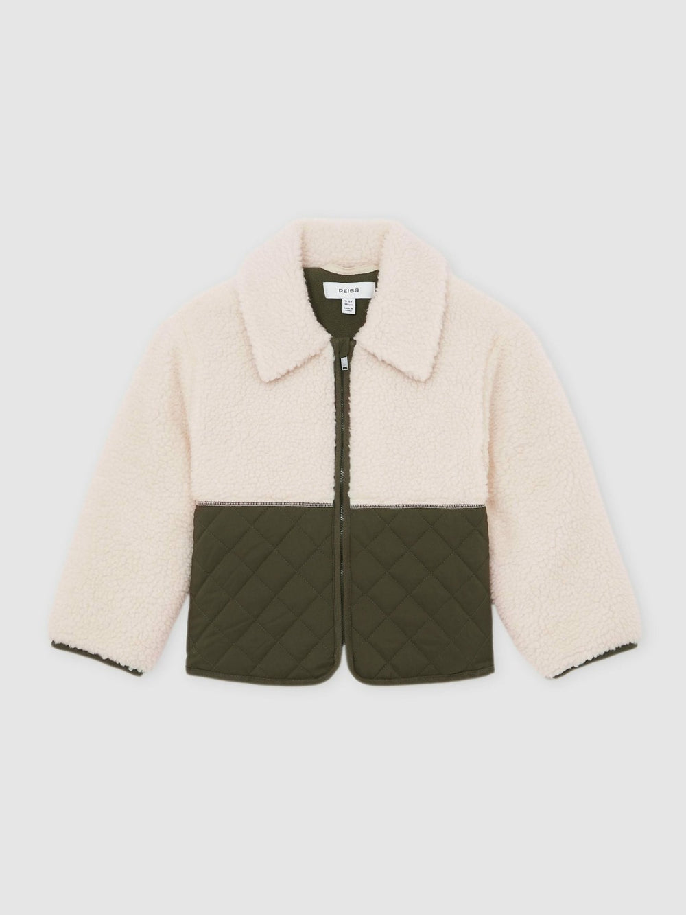 13-14 yrs Quilted Borg Jacket in Ecru
