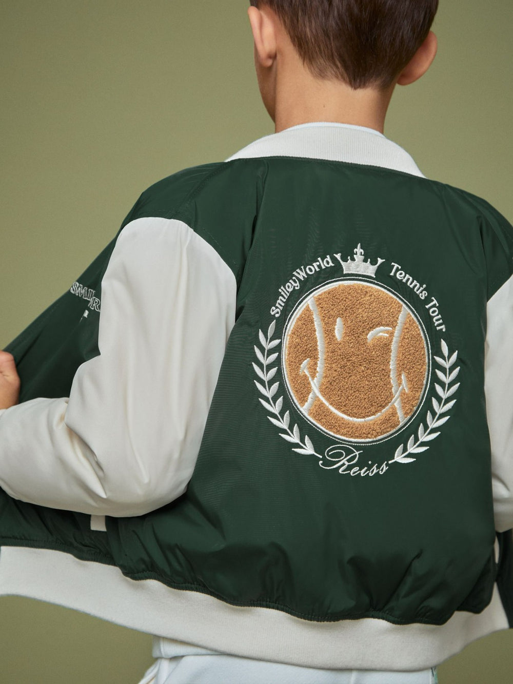 3-9 yrs SmileyWorld Bomber Jacket in Dark Green